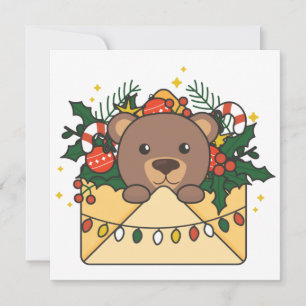 Convite Urso Carta de Natal Animais de Inverno Ursos Convi