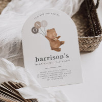 Urso com 3 Balões Marrons 1 Arco de rua Aniversári