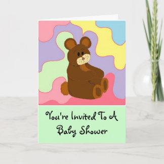 Convite Urso Com Múltiplas Cores
