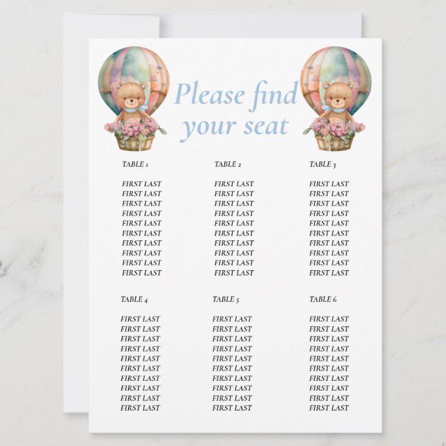 Convite Urso de aniversário Balão  (Frente)