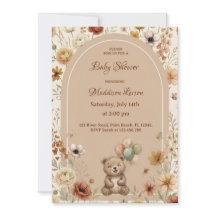 Urso de Arquitetura Floral Boho Neutro em Creme