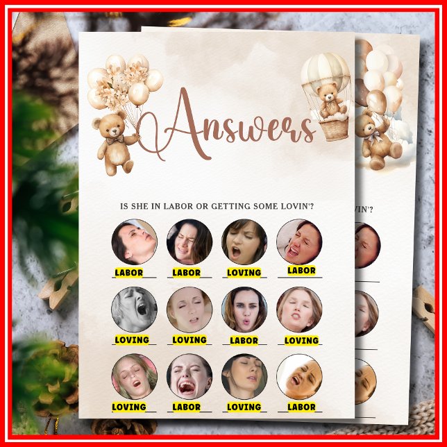 Convite Urso-de-Chá de fraldas-Mão-de-Obra (Criador carregado)