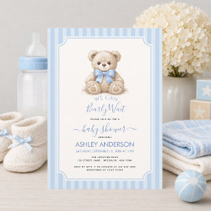 Convite Urso de Chuveirinho Mal Pode Esperar Urso Teddy &