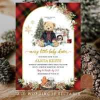Urso de Luxo Vermelho Xadrez Tartan Natal Menino