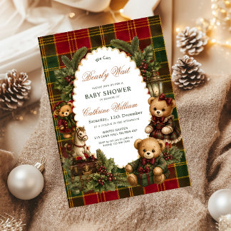 Convite Urso de Natal Mal Podemos Esperar Xadrez 
