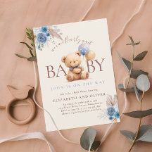 Urso de Pelúcia com Balão Boho Rosa Azul Baby Show