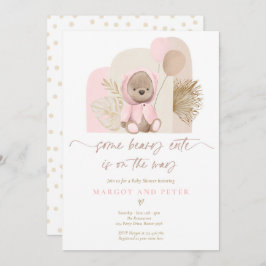 Convite Urso de Teddy Algum Chá de fraldas de Beary Cute B