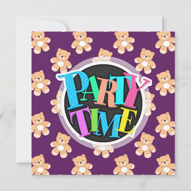 Convite Urso de Teddy Puro Profundo, Ursos (Frente)