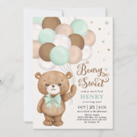 Urso de Teddy Verde Marrom com Balões Aniversário