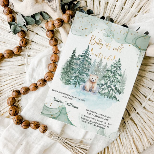 Convite Urso é frio fora do Chá de fraldas (Criador carregado)