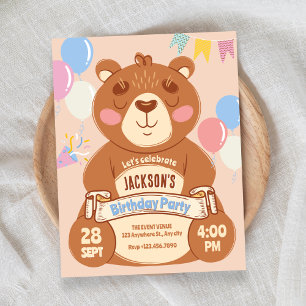 Convite Urso fofo 