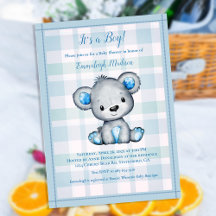 Urso Fofo Para Chá de Bebê Menino