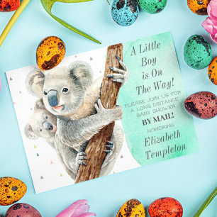 Convite Urso Koala bonito É um Chá de fraldas por correi