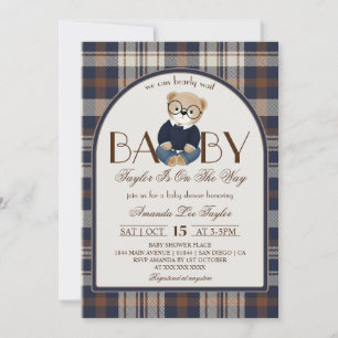Convite Urso Mal Mal Espera Luxo Menino Churrasco de Bebê
