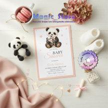 Urso Panda Aquarela Mamãe Filhote Patas Rosa