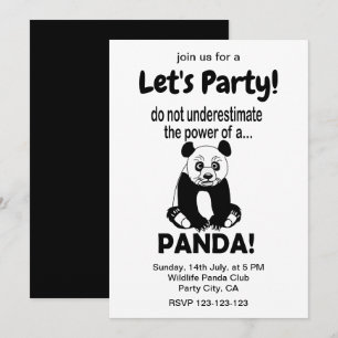 Convite Urso Panda Engraçado Fofo Animal Panda