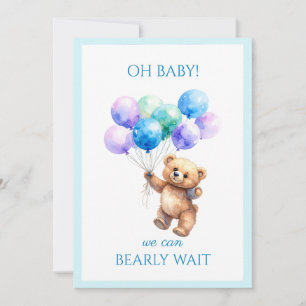 Convite Urso Personalizado com balões