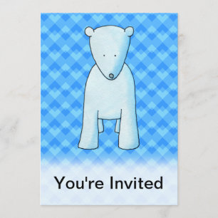 Convite Urso polar de bebê bonito.
