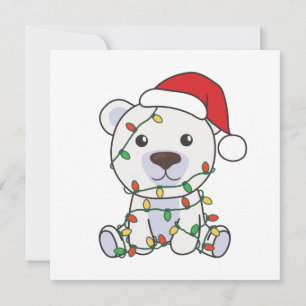 Convite Urso Polar de Natal Animais de inverno Ursos Polar