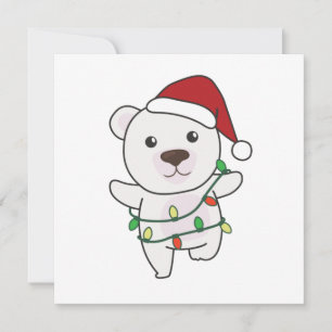 Convite Urso Polar de Natal Animais de inverno Ursos Polar