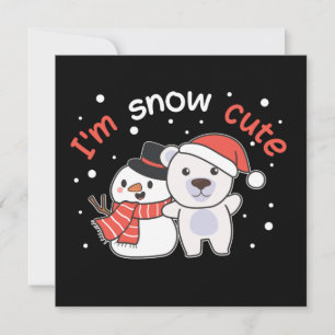 Convite Urso Polar Eu Sou Bonito Boneco de Neve Punho de C