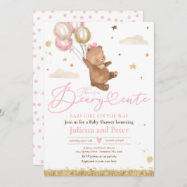 Convite Urso Rosa Rosa Bear Beary Garota Bonitinha No Cami