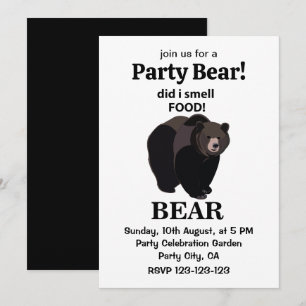Convite Urso Será que eu cheirei comida Urso engraçado