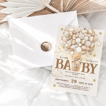 Ursos Balões Esperam Chá de fraldas de Boho Bonito