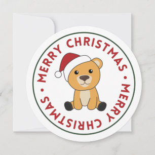 Convite Ursos Coloridos Brancos Felizes De Natal