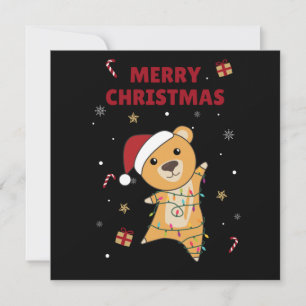 Convite Ursos Coloridos Feliz Natal Animais de Inverno Urs
