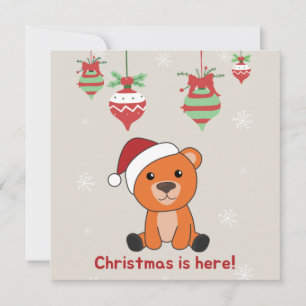 Convite Ursos Coloridos Feliz Natal Animais de Inverno Urs