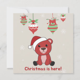 Convite Ursos Coloridos Feliz Natal Animais de Inverno Urs