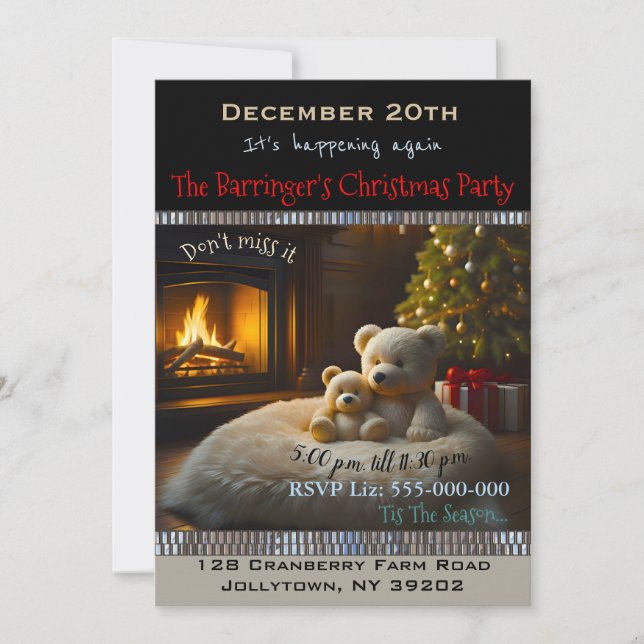 Convite Ursos da Festa de Natal do Fogo (Frente)
