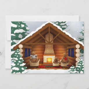 Convite Ursos Em Casa Feriado Personalizado Da Cabine De R