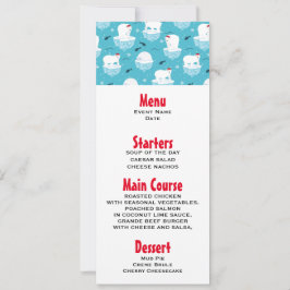 Convite Ursos Polares Bonitos em Santa Hats, Padrão de Nat