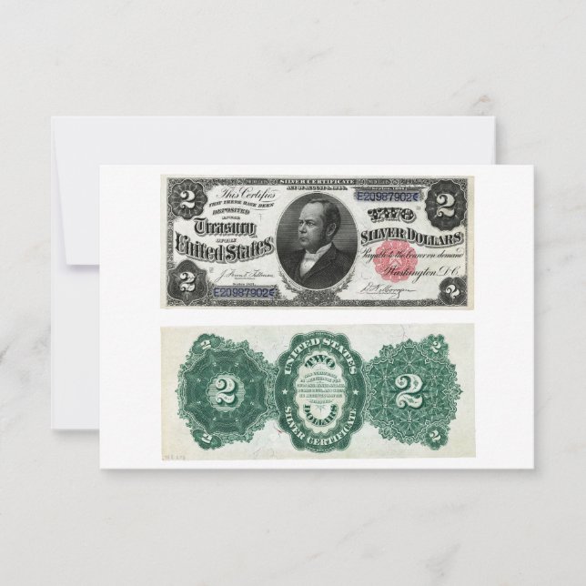 Convite US$ 2 Certificados Prateados de Notas Série 1891 (Frente)