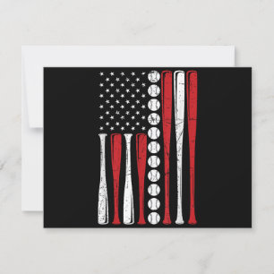 Convite US American Flag Vintage Baseball Flag 4 De Julho