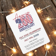 USA 250 celebration. Anniversary Party Invitation