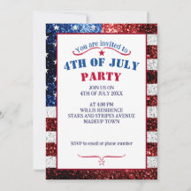 USA flag red white blue sparkles glitters 4th July