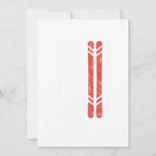 Convite USA Flog Ski Skiier Skiting Montanhas Desportivas 