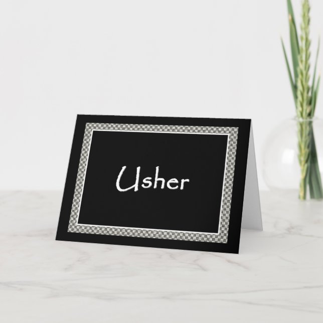 Convite USHER Invitation  with Checkerboard Border (Frente)