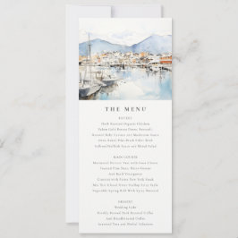 Convite Ushuaia, Argentina Watercolor Scape Wedding Menu
