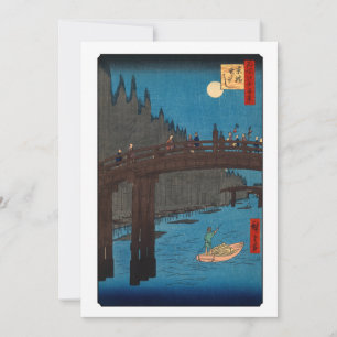 Convite Utagawa Hiroshige - Ponte de Kyoto pela Lua