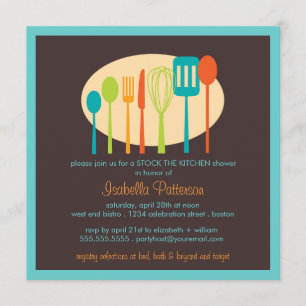 Convite Utensílios Cozinhar estocam o Chá de panela da c