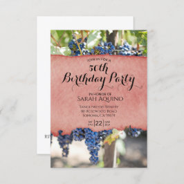 Convite Uvas com Pano de Aquarela 50º Aniversário