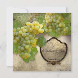 Convite Uvas de Chardonnay da região vinícola do jantar 