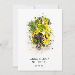 Convite *~* Uvas Itália AR21 QR RSVP Casamento de Vinha