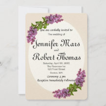 Convite V2 para Casamento de Lilac e Creme