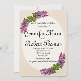 Convite V2 para Casamento de Lilac e Creme