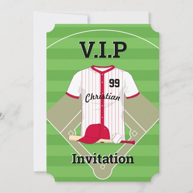 Convite V.I.P Baseball Birthday (Frente)